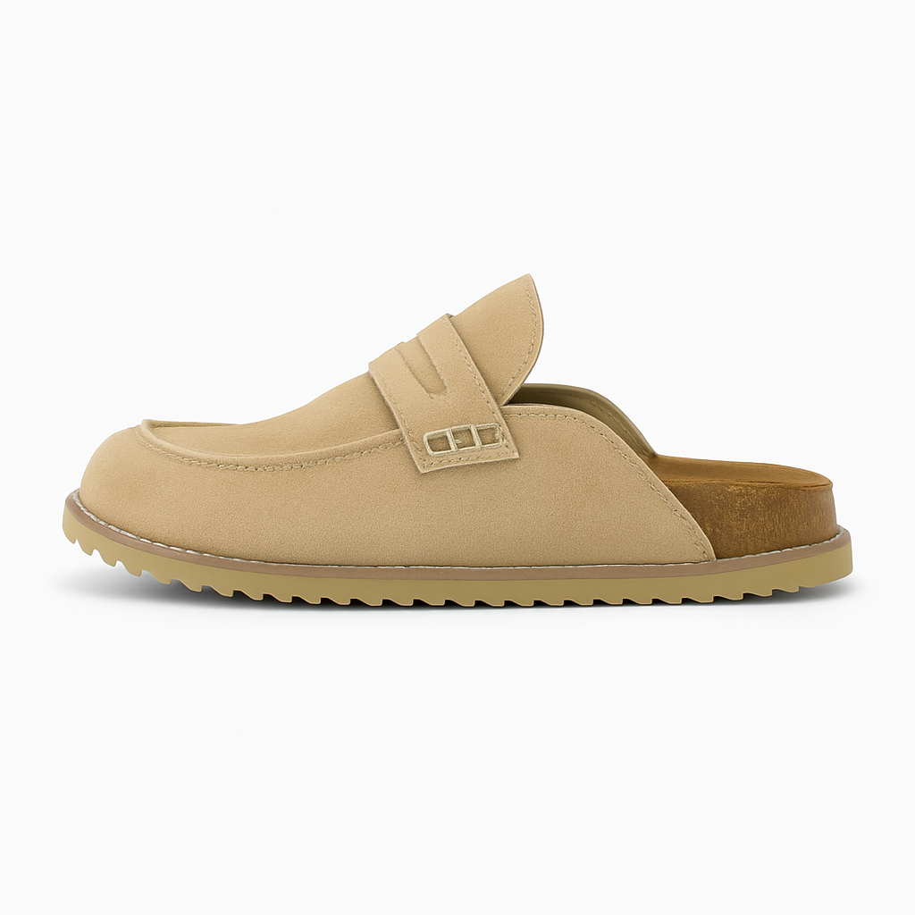 Suede Loafer Clog – Casual Slip-On with Cork Sole | The Clog House™